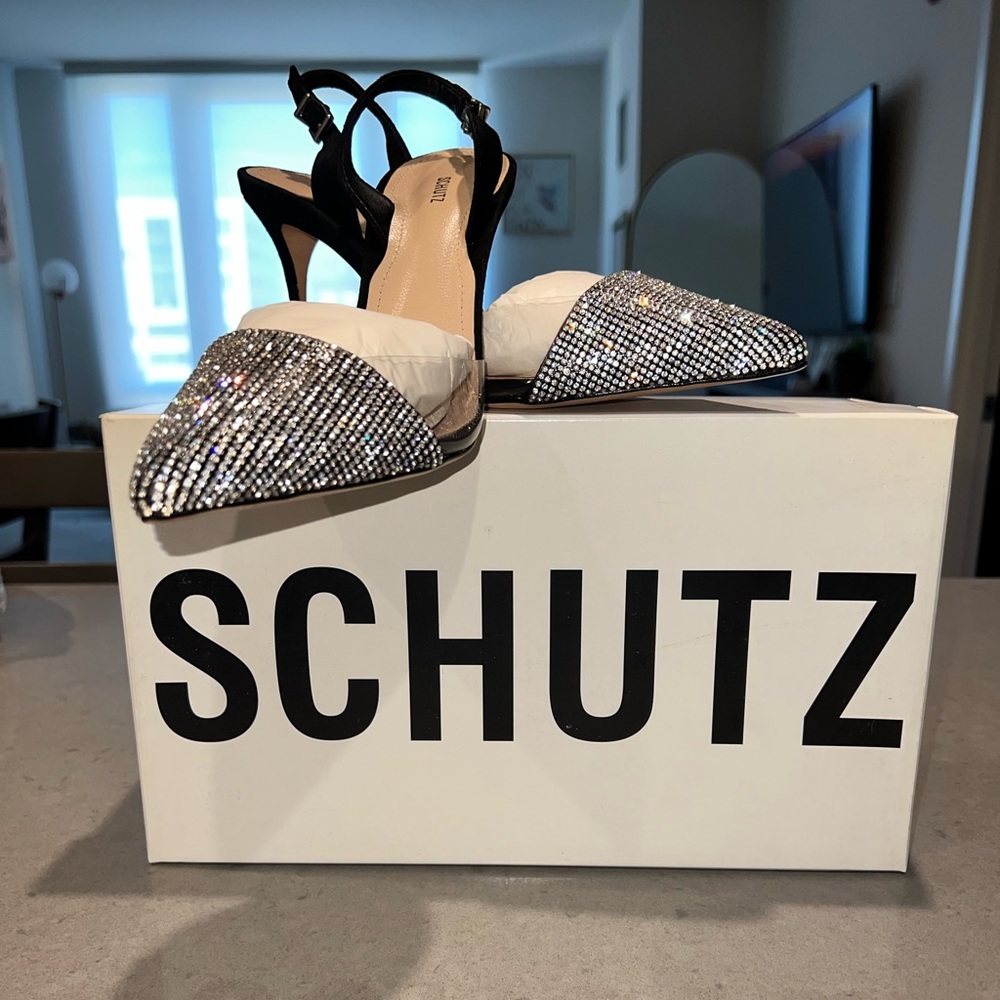 Schutz Frankie Rhinestone Slingback Heels
